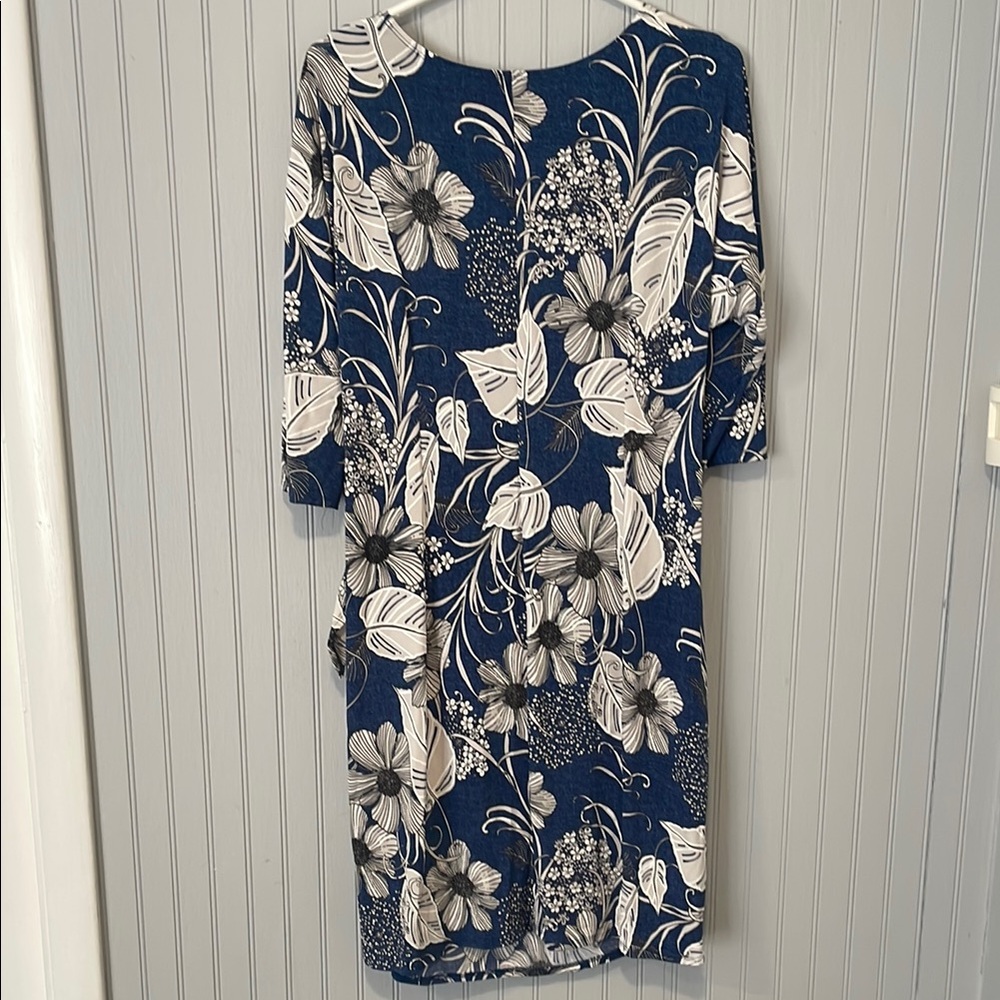 Robbie Bee Blue and White Floral Dress | Size Large - Picture 7 of 11